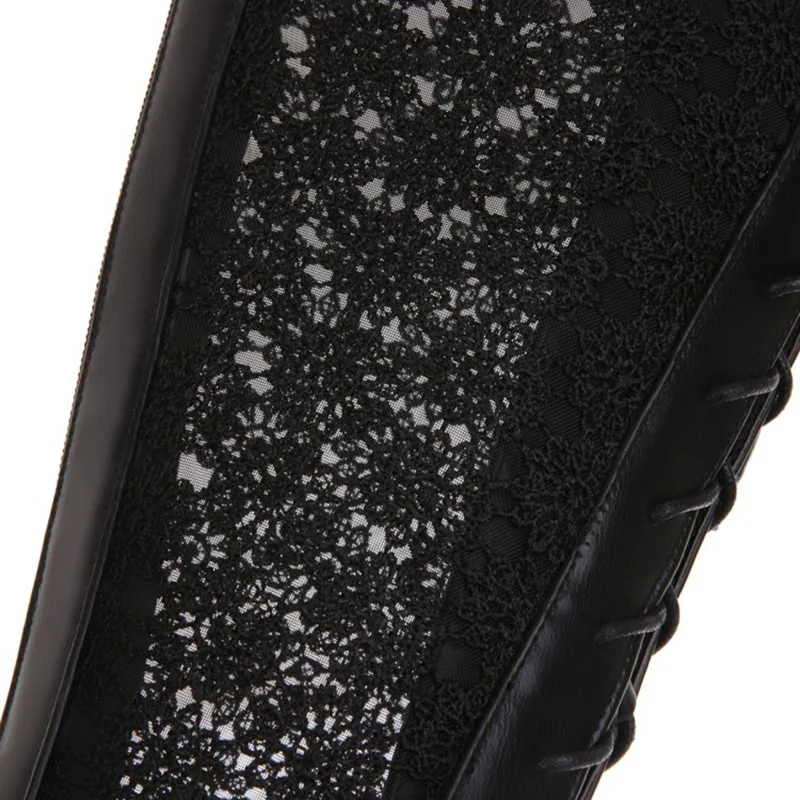 

ORCHA LISA Size 34-46 Women Knee High Boots Square heel Zipper Sexy Lace Mesh Boots Summer Cool Boots Breathable Women's Shoes