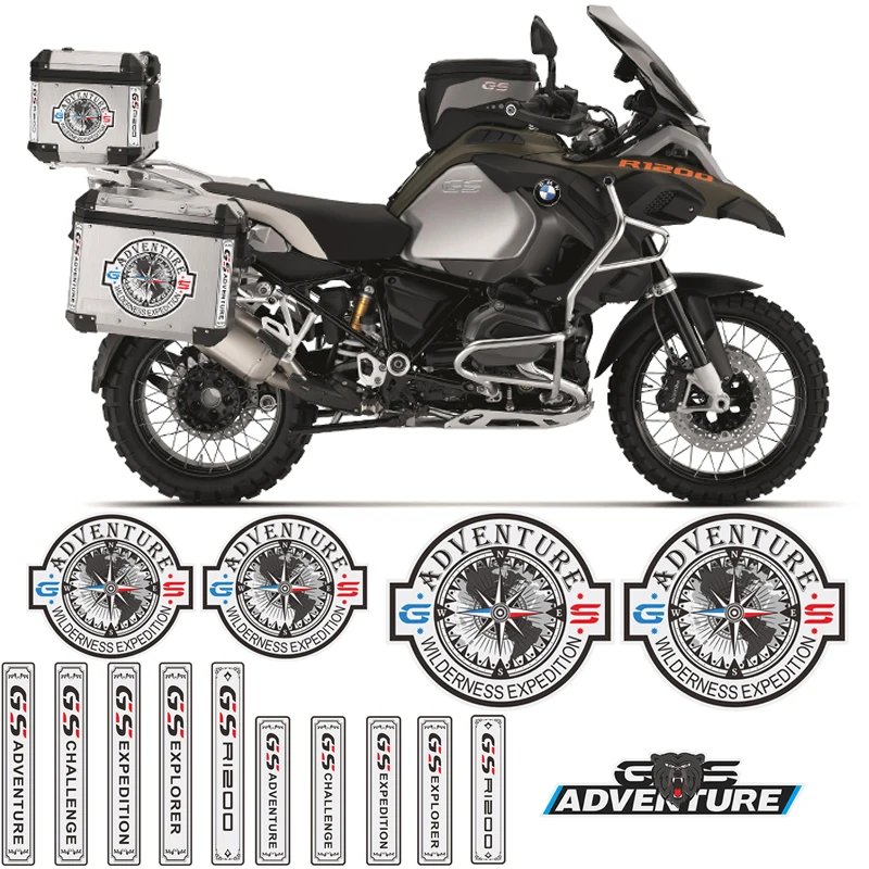 1 Набор наклеек на задний багажник мотоцикла adventure racing global R1200GS F800GS F700GS для