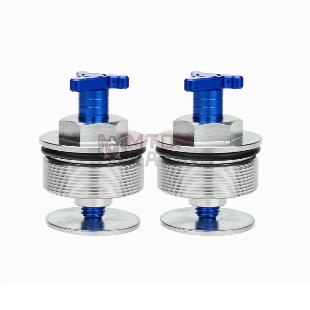 Silver with blue Преднатяга и крышка вилки для Yamaha XT660R 2004-2011 43 мм Треугольники регулируемая вилка болт 2004 2005 2006 2007 2008 2009 2010 2011 - Цвет: Silver with blue