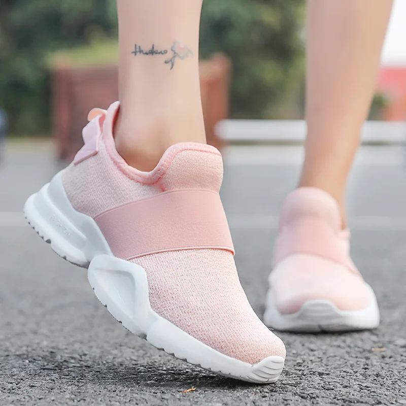 Зимние женские кроссовки женская обувь для бега Новинка модная простая розовая