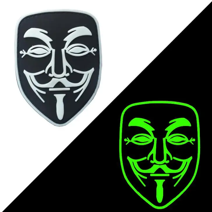 pvc D Вышивка/значок ПВХ V вендетта/брэнда маска Вышивка армейская Униформа ручной сшить Тактический кронштейн аксессуары для улицы - Цвет: pvc D