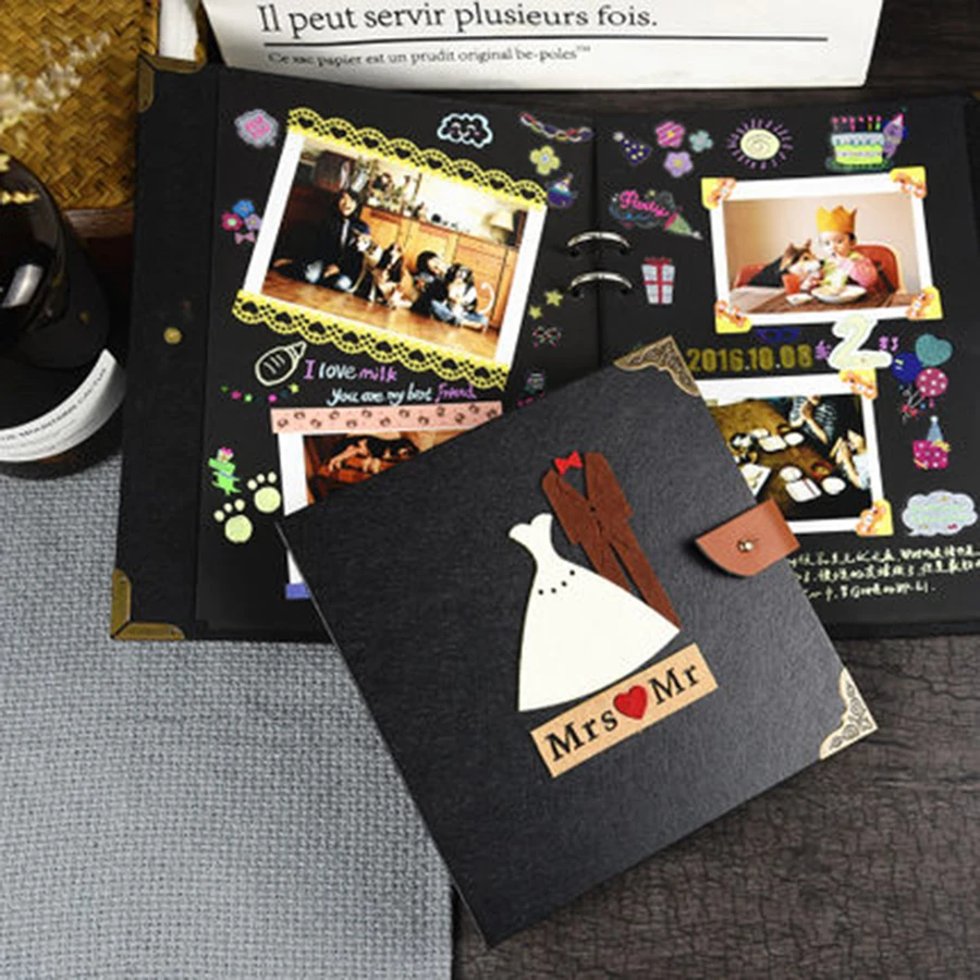 \ Свадебный фотоальбом, винтажный Скрапбукинг, детский альбом Instax, книга памяти, фото, уголок, сделай сам, картина, Подарок на годовщину, домашний декор 503