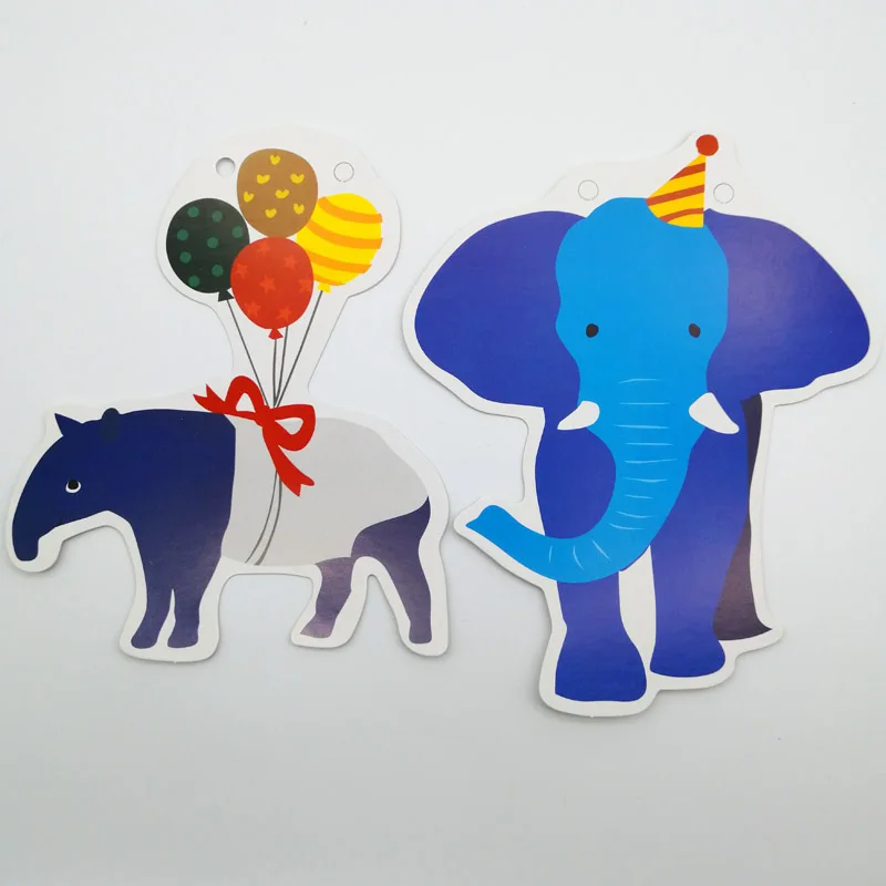 Painted paper animal banner happy birthday garland baby shower children's room decoration creative 1 Hanging | Дом и сад
