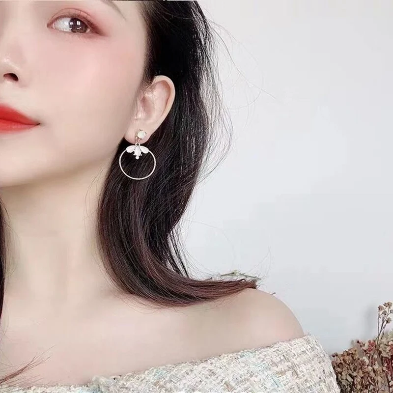 Женские серьги подвески MENGJIQIAO элегантный Кристальный цветок в Корейском стиле