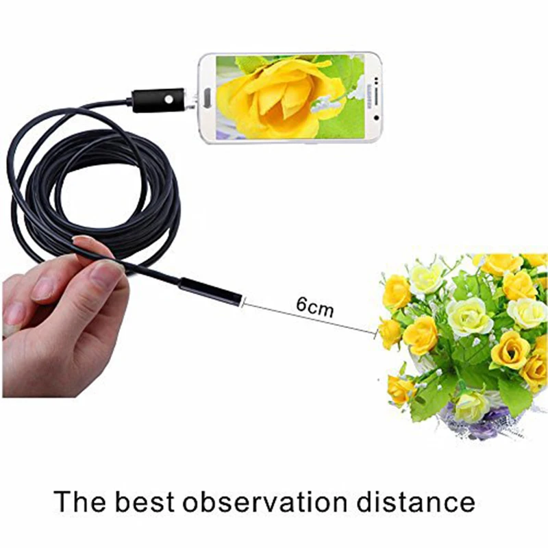 2 в 1 HD 5 мм м USB оригинальный промышленный тест эндоскоп объектив Android осмотр