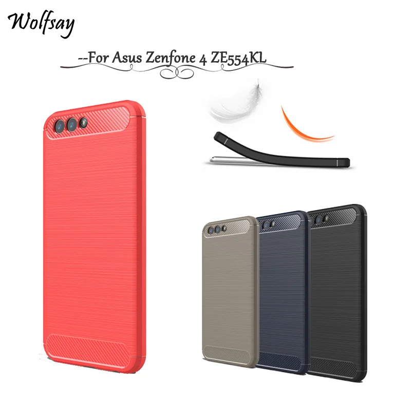 

Wolfsay For Cover Asus Zenfone 4 ZE554KL Case Soft TPU Brush Rugged Armor Fundas For Phone Case Asus Zenfone 4 ZE554KL Coque