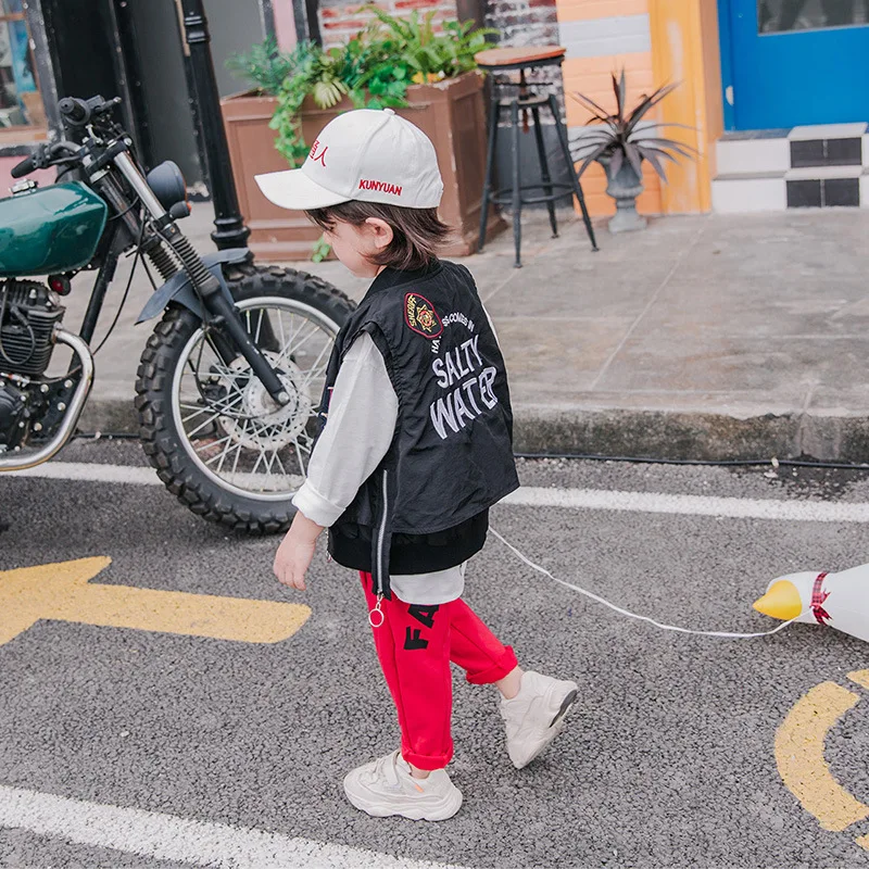 2019 новый весенний Повседневный жилет для детей верхняя одежда мальчиков куртка с