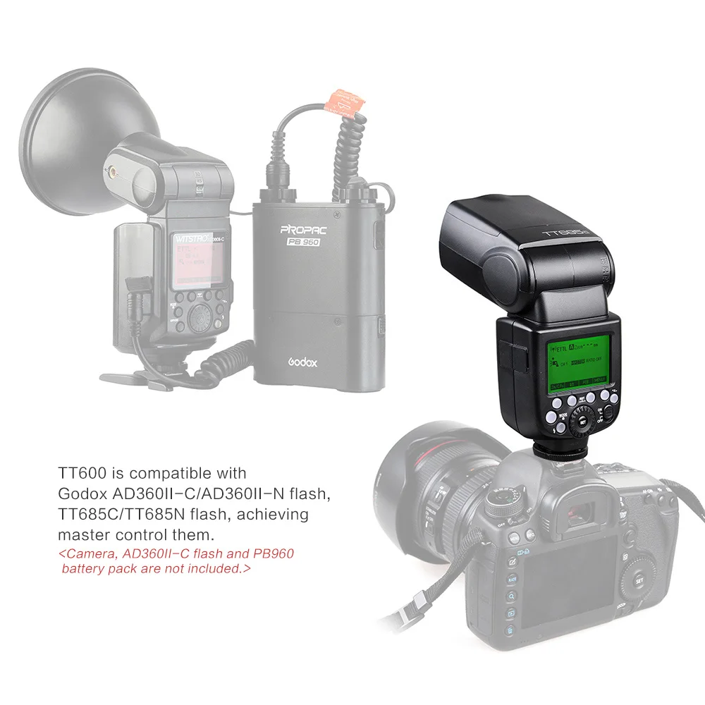 Беспроводная вспышка Godox TT600 2 4G GN60 Master/Slave для камеры Вспышка Speedlite Speedlight Canon Nikon Pentax