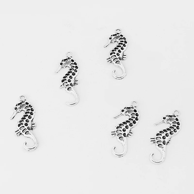 20 шт серебряный сплав Howllow Seahorse подвески в форме морского конька браслет Поиск DIY Ожерелье Изготовление ювелирных изделий