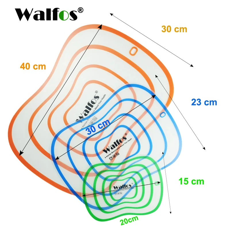 3 pieces board Walfos Нескользящая Гибкая кухонная доска разделочная блок мясо овощи фрукты Резка доска кухонная утварь кухонные принадлежности - Цвет: 3 pieces board