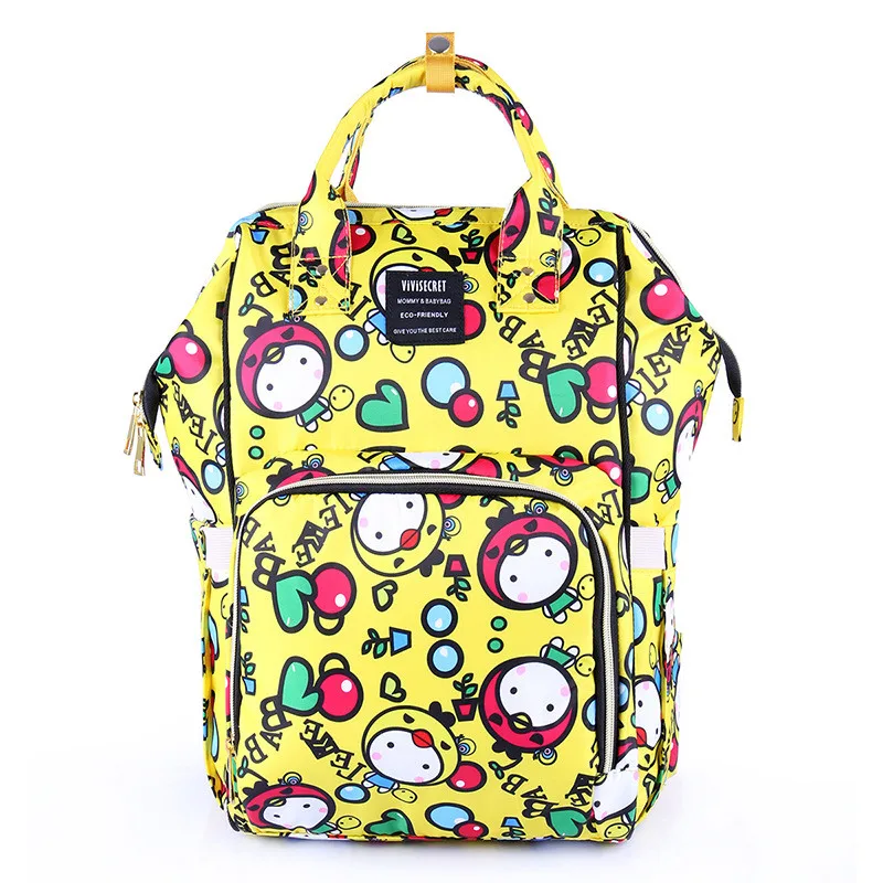 

Mother&Baby Waterproof Multi-Function Cartoon Printed Shoulder Backpack Korean Sweet Graffiti Traval Storage Diaper Changing Bag