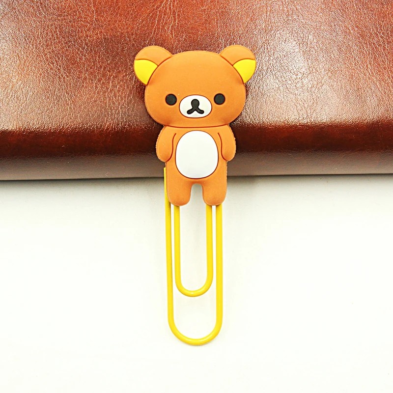 1 шт. милый мультфильм Kawaii Rilakkuma серия зажимы для закладок бумаг визитница