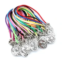 30pcs our lady of perpetual help with saint gerard pendants chinese knot wire bracelet handmade diy jewelry party gifts c 15