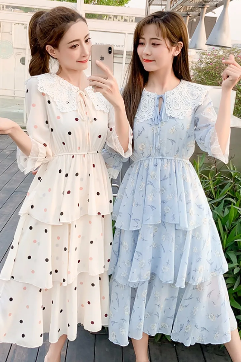 Платье для женщин слои ружья а линейное шифоновое платье 2021 новые летние