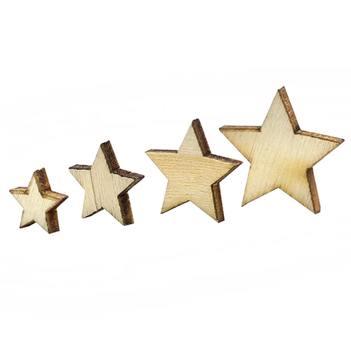 

500 Pcs Mixed Star Shape Wooden Buttons DIY Scrapbook Craft Clothing Decor Button