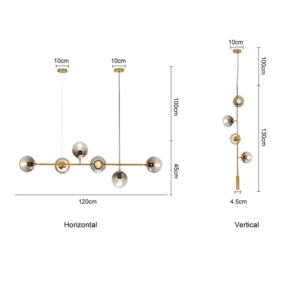 Globe Glass ball led Chandeliers Industrial Edison Chandelier Fixture Nordic Modern Chandelier Lighting Handing Lamp E27