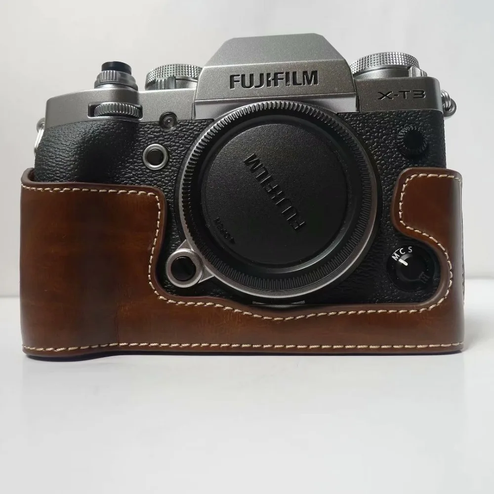 Сумка для камеры чехол Fufijilm XT1 X-T3 XT3 X-T2 XT2 XT4 XT-4 из искусственной кожи половинный