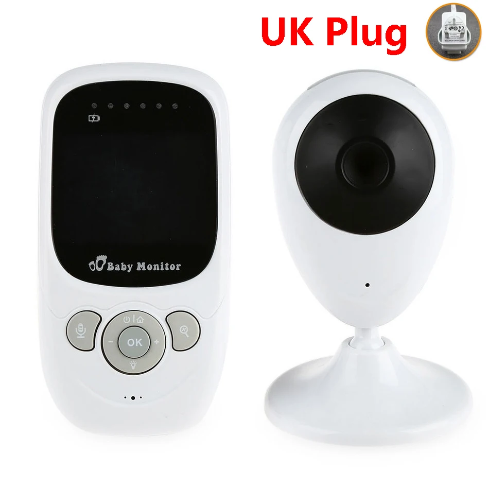 UK Plug Беспроводной цветной видеоняни с 2,4 дюймовым ЖК-дисплеем 2 способа аудио разговора ночного видения наблюдения камеры безопасности няня - Цвет: UK Plug