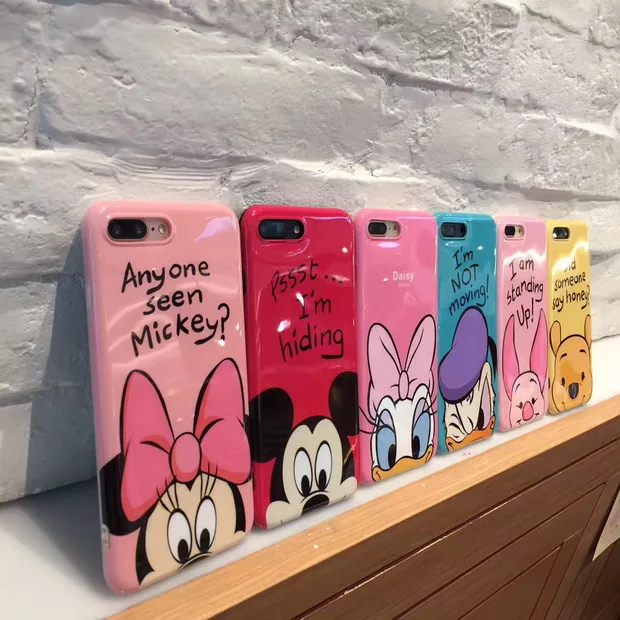 IMD cute cartoon mickey minnie poor bear daisy sitich soft gel luxury silicone case for iphone 7 X 6S 8 plus 7PLUS cover |