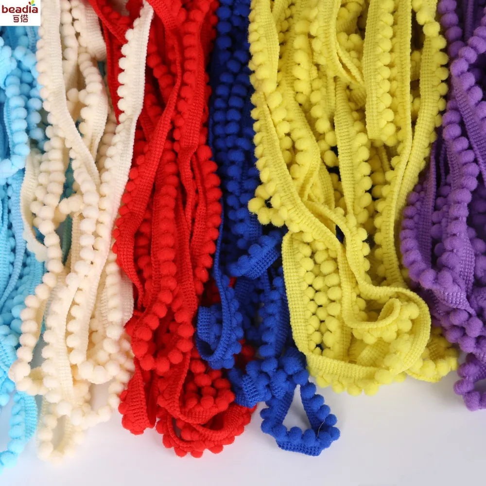 5 ярдов кружевной бахрома с помпоном 10 мм|lace trim|trim ballpom pom lace trim |