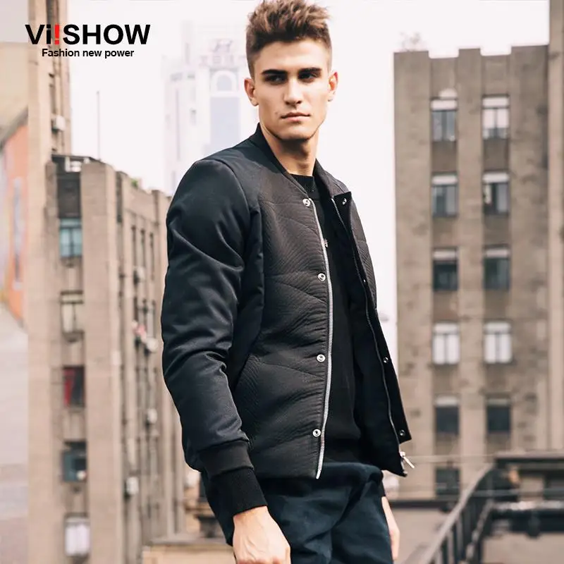 VIISHOW зимняя куртка Для мужчин бренд утепленная парка пальто черный Теплая Oversize