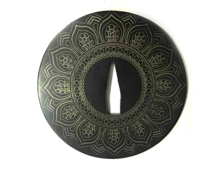 Очень красивый ручной работы стальной Tsuba охранник для японского самурайского