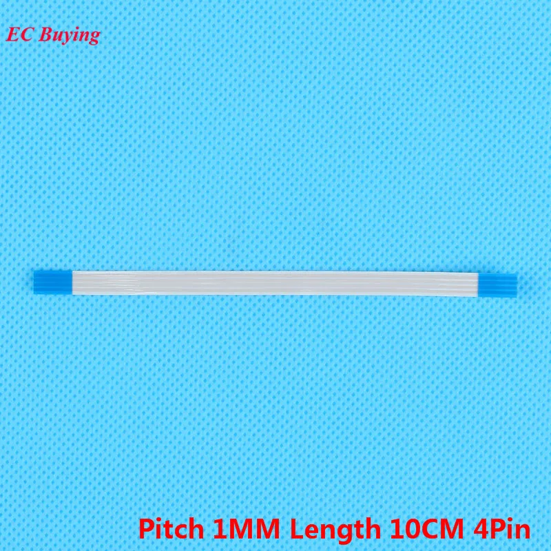Гибкий плоский кабель FFC 4Pin для ЖКД длина 1 мм 10 см 4 шпильки 5 шт.|flexible flat cable|ffc cablepin