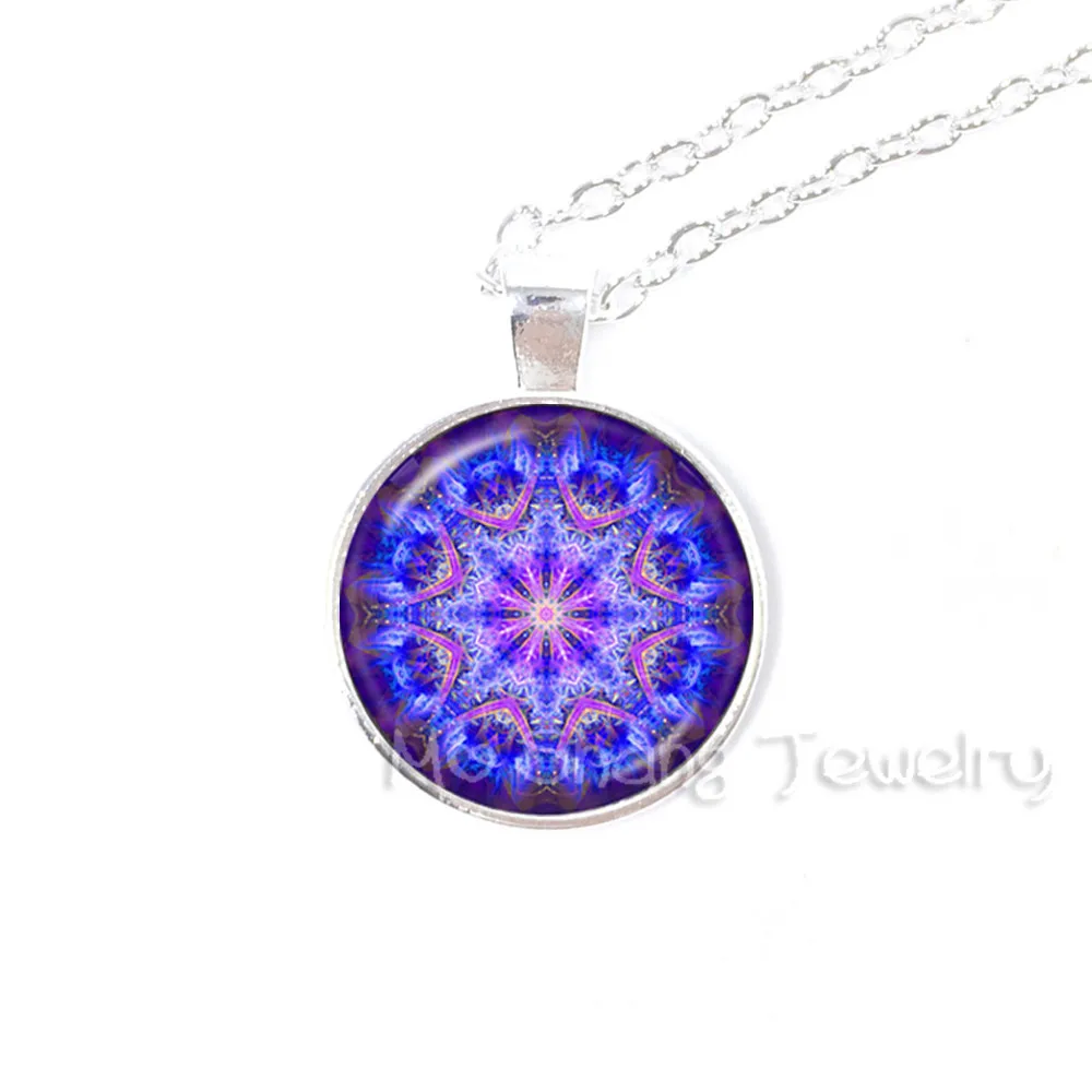 Стеклянная купольная мандала ювелирные изделия индийское ожерелье с символом Ом