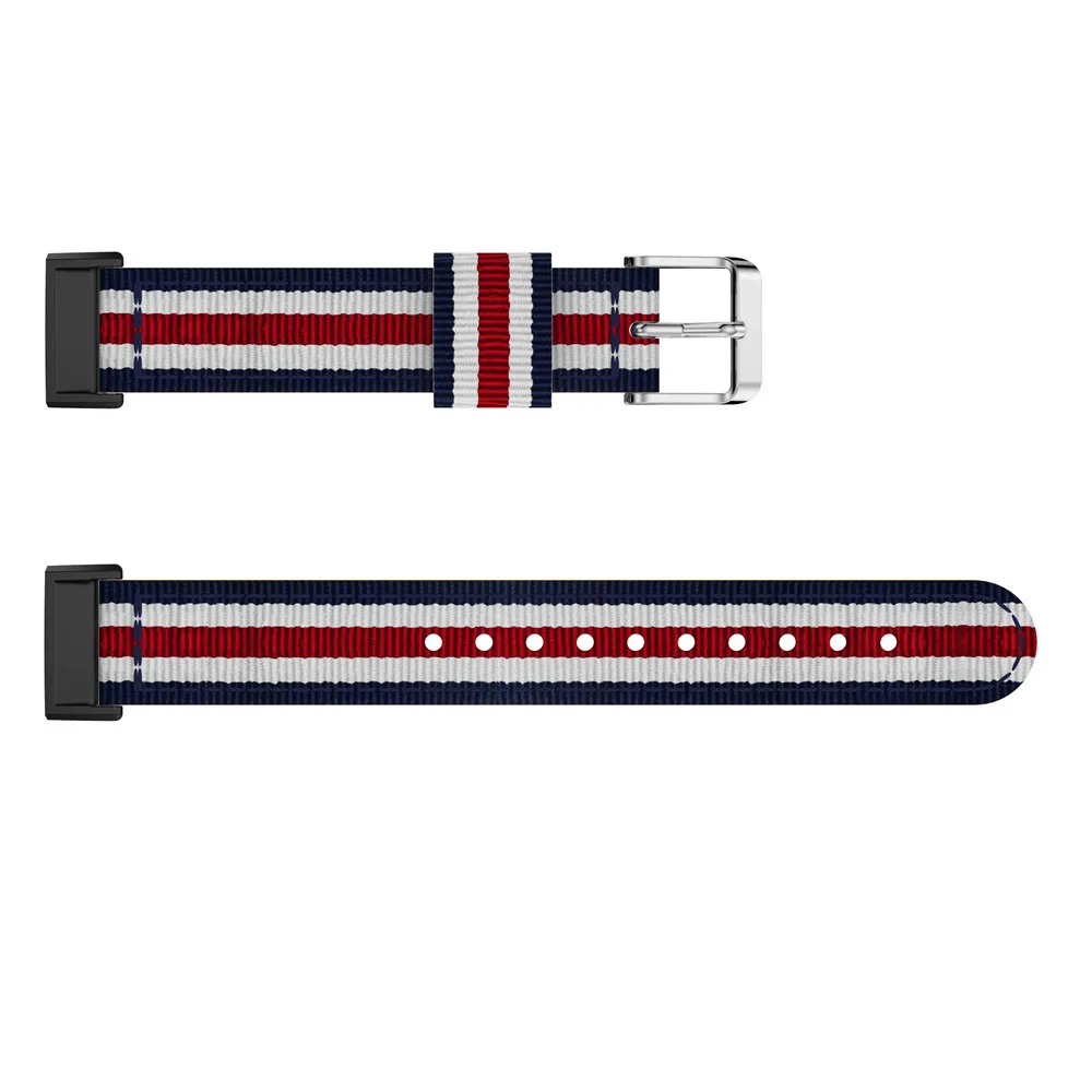 Red white blue Замена для Fitbit Charge 3 Band нейлоновый текстильный ремень полоса Сменные Смарт-часы для фитнеса с нержавеющей для Charge3 - Цвет: Red white blue
