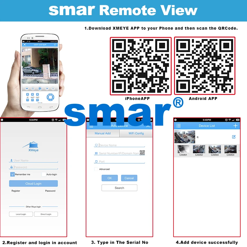 Smar AHD 1080N 4CH 8CH CCTV небольшой видеорегистратор 5в1 для комплект VGA HDMI система