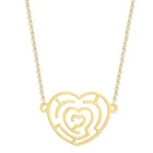 Триколор из нержавеющей стали Бесконечная любовь кулон ожерелье лабиринт сердце массивные металлические стальные цепи воротники Смешные романтические подарки