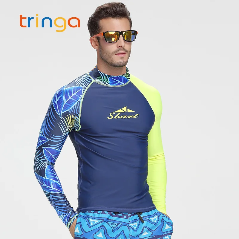 Мужская купальная рубашка Rashguard одежда для серфинга и дайвинга с защитой от