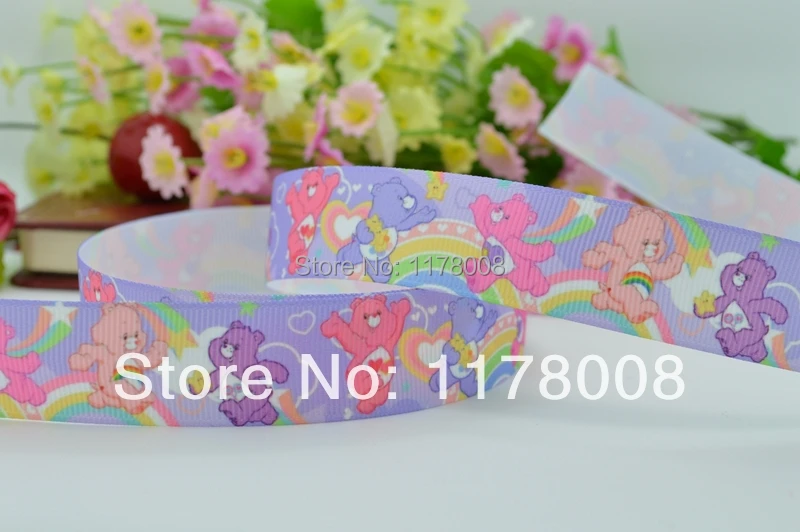 50Y DUWES 7/8&quot 22mm Care bears Cartoon Printed grosgrain ribbon hairbow DIY handmade clothing materials wholesale OEM | Детская
