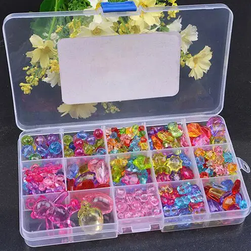 Crystal Color Рукоделие, бусины для творчества, игрушки с аксессуарами, набор из 15 сеток, красочные детские творческие бусины, набор, Ранние развивающие игрушки для девочек, подарок - Цвет: Crystal Color