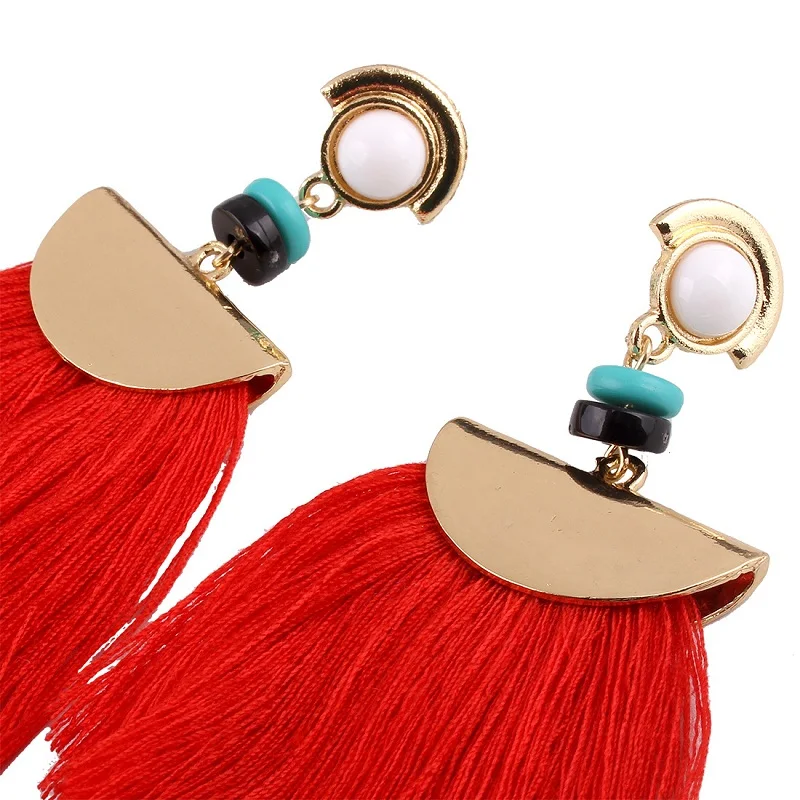 

Naomy&ZP Fashion Earrings For Women Party Statement Dangle Big Bohemian Long Drop Tassel Ethnic Earrings Women Jewelry 2018