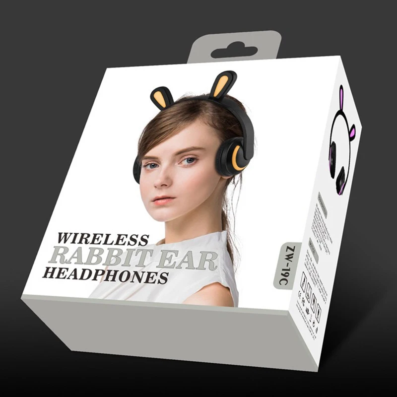 Беспроводные Bluetooth кошачьи наушники 7 светодиодный светильник мигающий светящийся Аниме Косплей Необычные Наушники Двусторонняя стерео игровая гарнитура