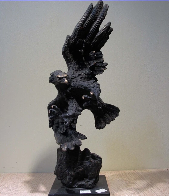 150401 S0039 Art Decor Медь Бронза Мраморное Основание Figurine Аравии Орел Птица Статуя