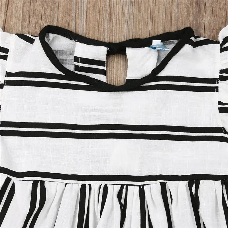 Комплект одежды для маленьких девочек летняя детская одежда топ в полоску с
