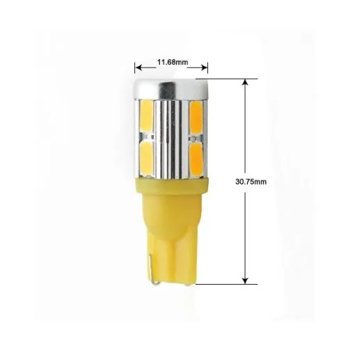 4 шт Янтарный 10 5730 SMD супер яркий 168 2825 W5W 194 светодиодный лампы для крыши кабины бег