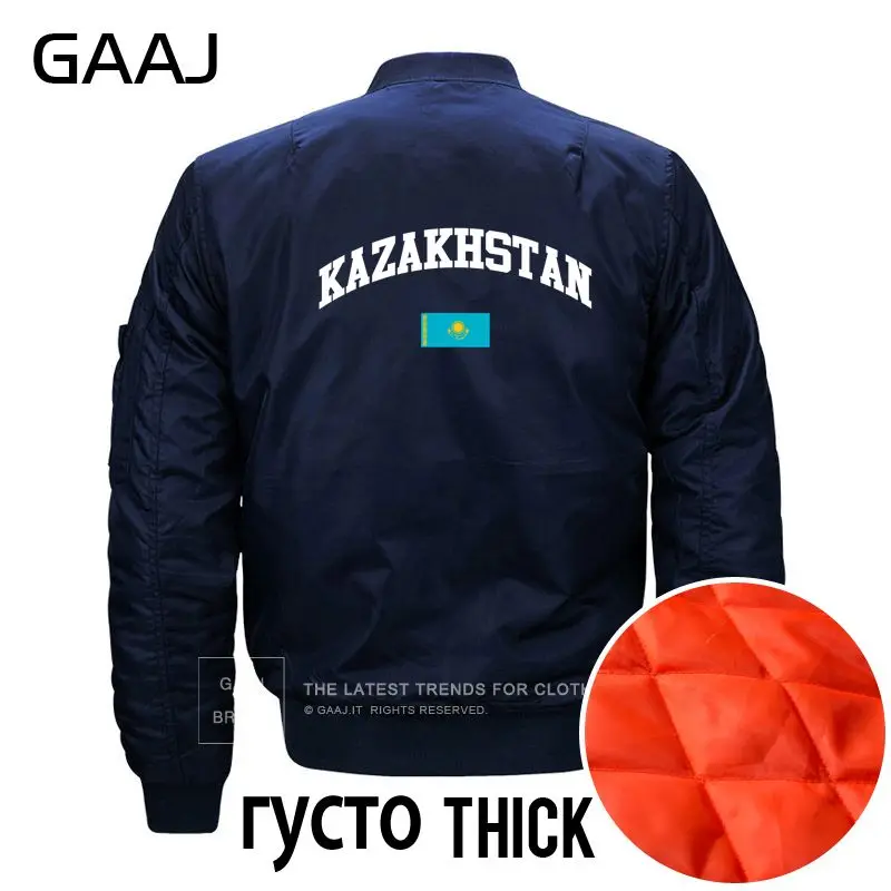 GAAJ Kazakhstan куртка с изображением флага Мужская парка уличная куртка для мужчин ветровка в стиле милитари с круглым вырезом теплая зимняя# UE6MW - Цвет: Thick Navy
