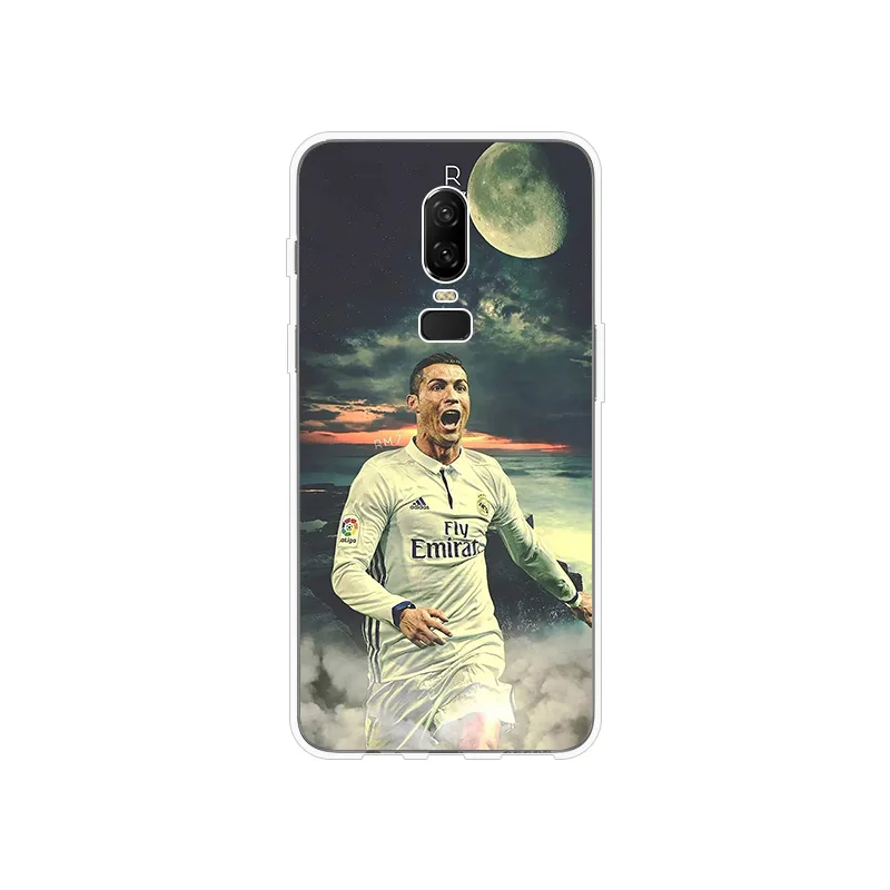 Силиконовый чехол для OnePlus 5 T 6 мягкая крышка C. Ronaldo Месси Неймар Mbappe узорная