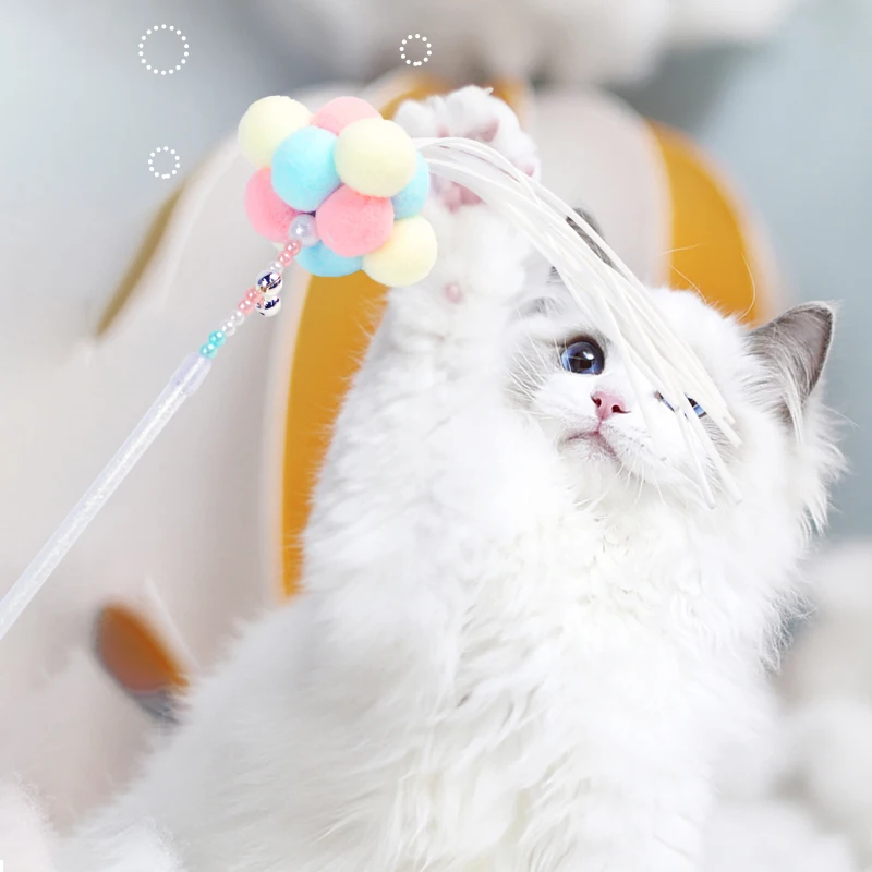 1 шт., прорезыватель, перья, игрушки для кошек, котенок, забавный цветной жезл кошачья палочка, игрушки для домашних животных, игрушки для котят, Интерактивная палочка, товары для домашних животных, разные цвета