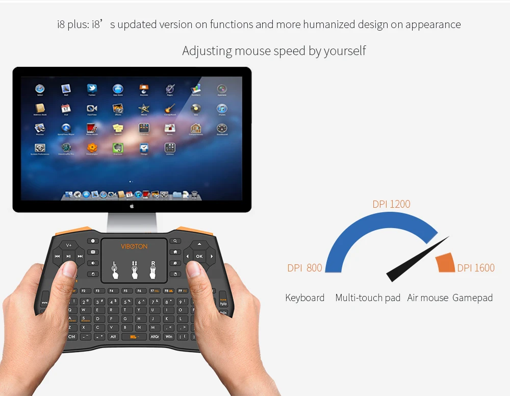 I8 плюс мини клавиатура беспроводная с подсветкой Портативный Touchpad мышь для ТВ