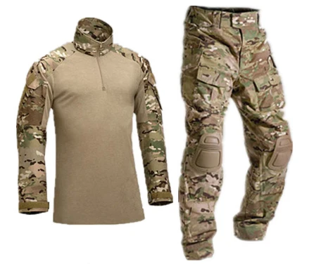 CP Camo HANWILD Мужская Тактическая Военная Униформа Рубашка армейские боевые охотничьи брюки с наколенниками камуфляжная тренировочная Треккинговая одежда S19 - Цвет: CP Camo