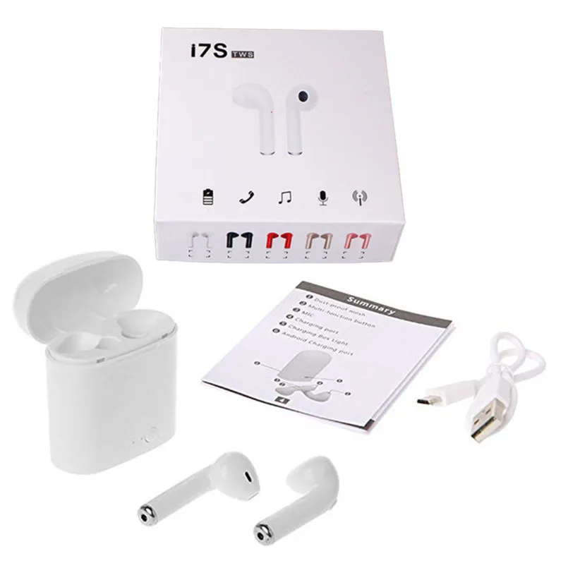TianJie i7s TWS Mini/Portable/Wireless Bluetooth Earphone With Charging Box Mic Stereo Bass for all Smartphone pk i8 i9s i10 i11 |