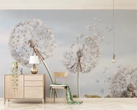 beibehang custom wallpaper dream simple dandelion blue sky bedroom living room tv background wall 3d wallpaper mural behang
