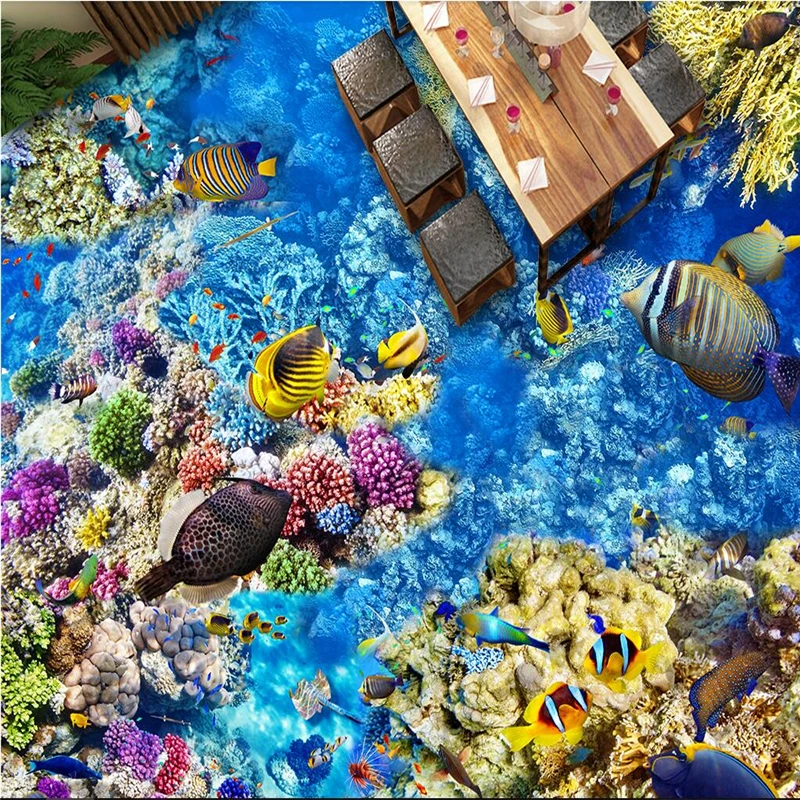 Wellyu подводный мир тропическая рыба Коралл 3D напольная плитка на заказ большая