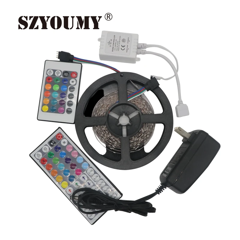 SZYOUMY 50 комплектов RGB Светодиодная лента 2835 неводонепроницаемая 5 м 300 светодиодов