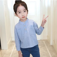 dfxd 2018 spring baby girl blouse fashion single breasted striped school shirts for girls toddler children clothes girl blouse