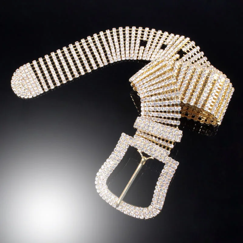 Регулируемый пикантный пояс StoneFans Стразы женский с кристаллами для свадебной